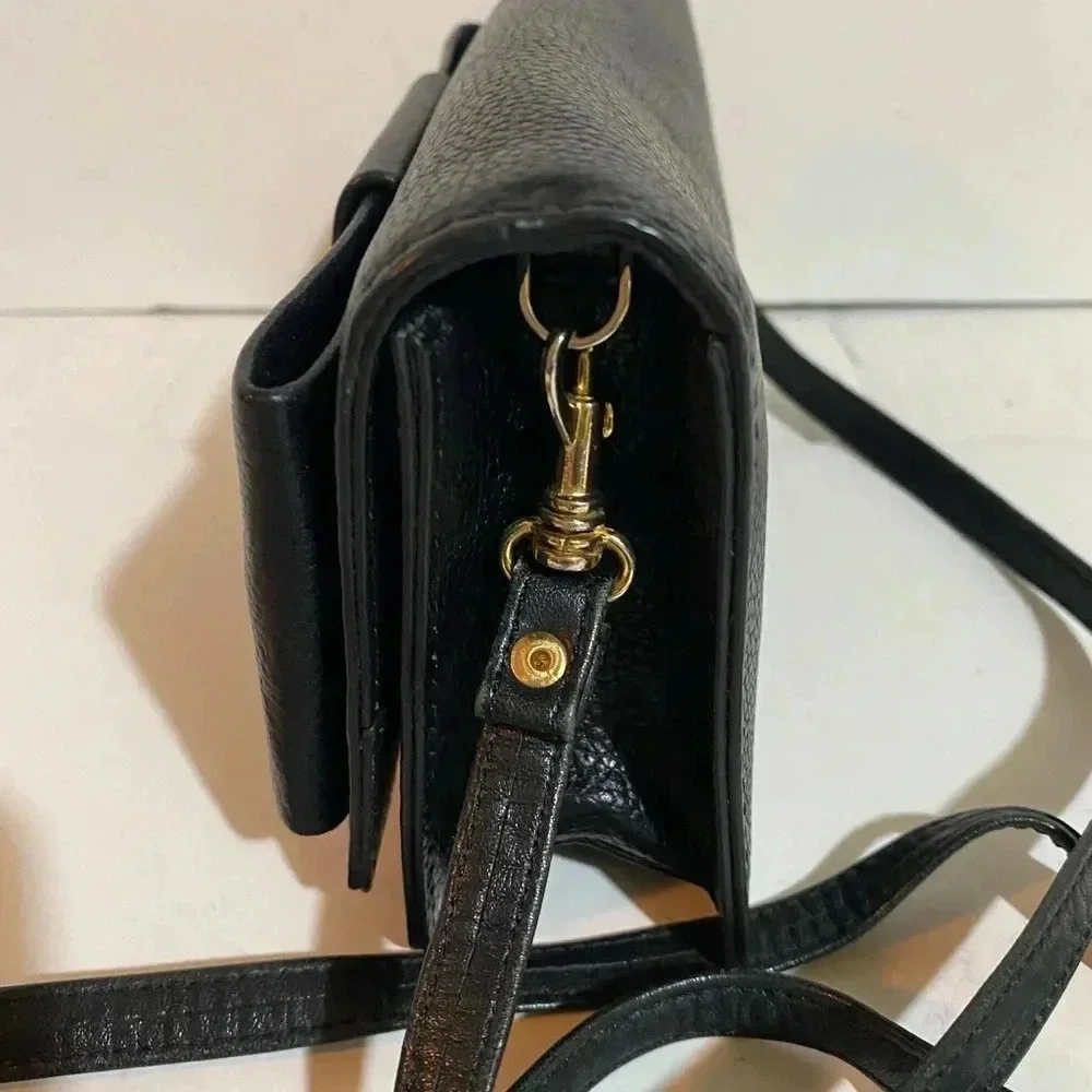 Kate spade black leather crossbody handbag